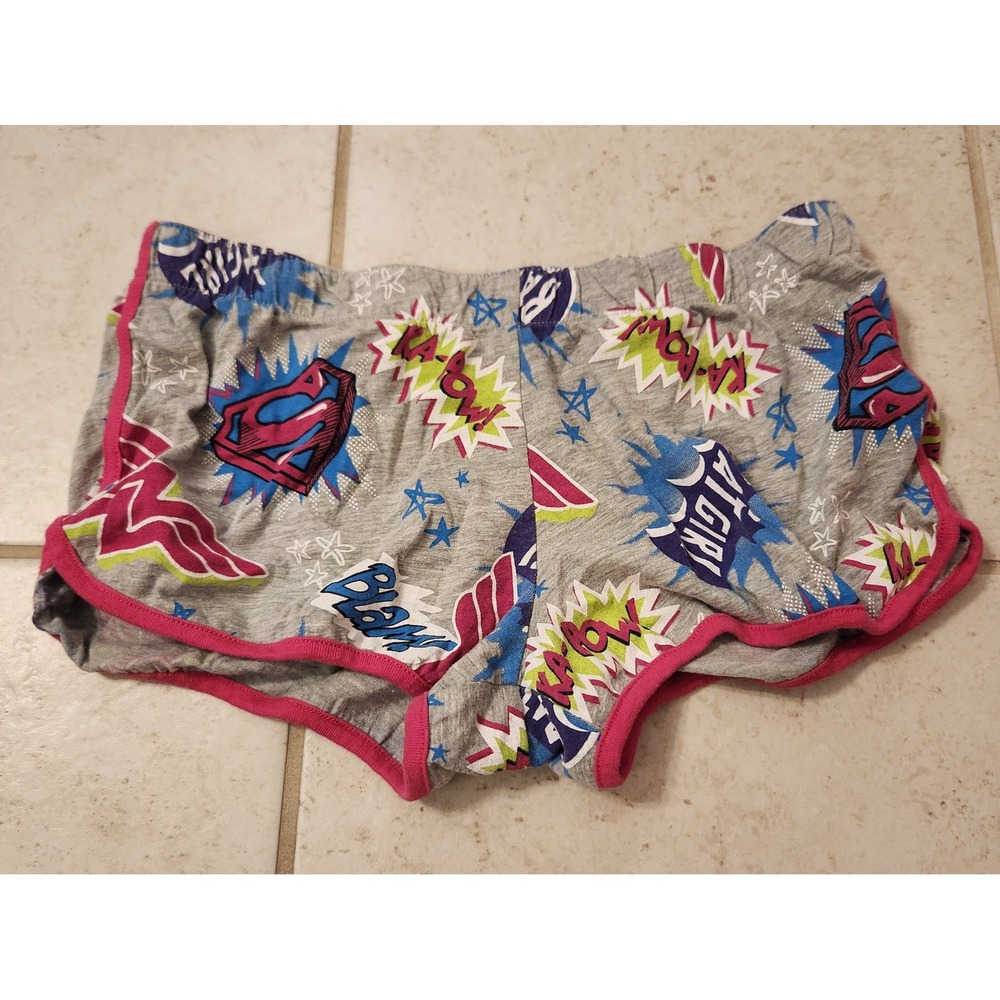 DC Comics Originals Womens Gray Supergirl Batgirl‎ Pajama Sleep Shorts Medium